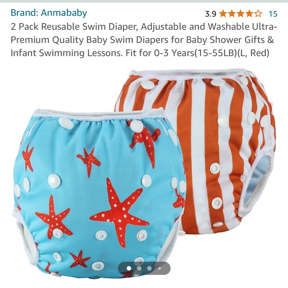 Anmababy Reusable Swim Diapers - set of 2, 0-3 years